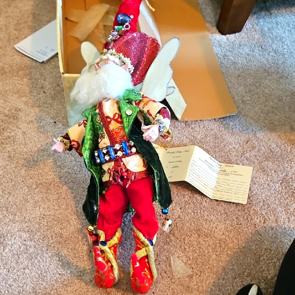 Festive Elf Figurine with Red and Green Accents